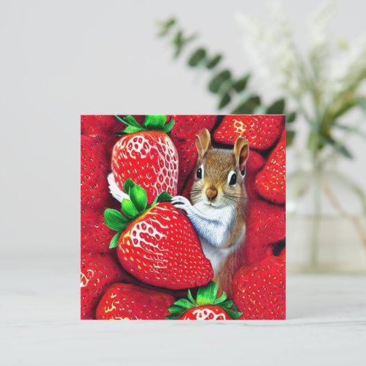 Eichhörnchen im Strawberry Heaven (Stehend Vorderseite)