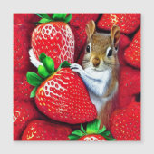 Eichhörnchen im Strawberry Heaven Magnetkarte (Vorderseite)