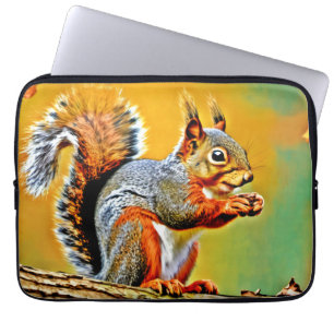 Eichhörnchen im Vintage-Stil in der Natur Laptopschutzhülle