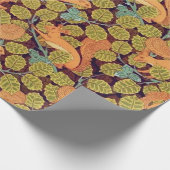 Eichhörnchen im Vintagen Jugendstil Geschenkpapier (Ecke)