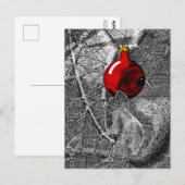 Eichhörnchen im Weihnachtsbaum Postkarte (Vorne/Hinten)