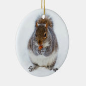 Eichhörnchen im Winter Keramik Ornament (Rechts)