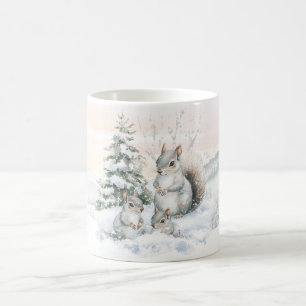Eichhörnchen im Winterwald  Kaffeetasse