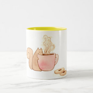 Eichhörnchen-Imbiss-Kaffee-Tasse Zweifarbige Tasse