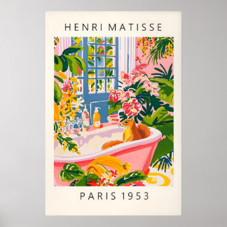 Eichhörnchen in Badewanne Kunst Druck Lustig Rosa Poster