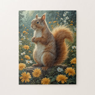 Eichhörnchen in den Blume Puzzle