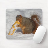 Eichhörnchen in der SchneeMausunterlage Mousepad (Mit Mouse)