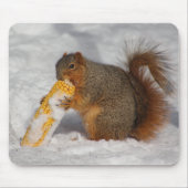 Eichhörnchen in der SchneeMausunterlage Mousepad (Vorne)
