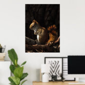 Eichhörnchen in einem Fleck Sonnenlicht Poster (Heimbüro)