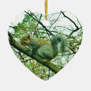 Eichhörnchen in einem leichten blauen Nebel Keramikornament