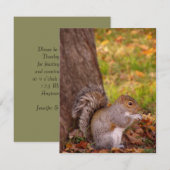 Eichhörnchen in Herbstlauben Erntedank Einladung (Vorne/Hinten)