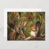 Eichhörnchen in Kastanienbaumgemälden Postkarte (Vorne/Hinten)