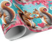 Eichhörnchen in Liebe Geschenkpapier (Rolleneckpunkt)