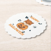 Eichhörnchen in Pumpkin Sweet Animals Happy Hallow Untersetzer (angewinkelt)