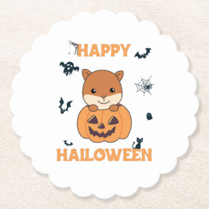 Eichhörnchen in Pumpkin Sweet Animals Happy Hallow Untersetzer
