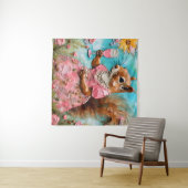 Eichhörnchen in rosa Kleid Wandteppich (Beispiel (Horizontal))