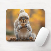 Eichhörnchen in Strick-Hutmutter Mousepad (Mit Mouse)