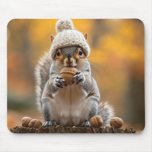 Eichhörnchen in Strick-Hutmutter Mousepad (Vorne)