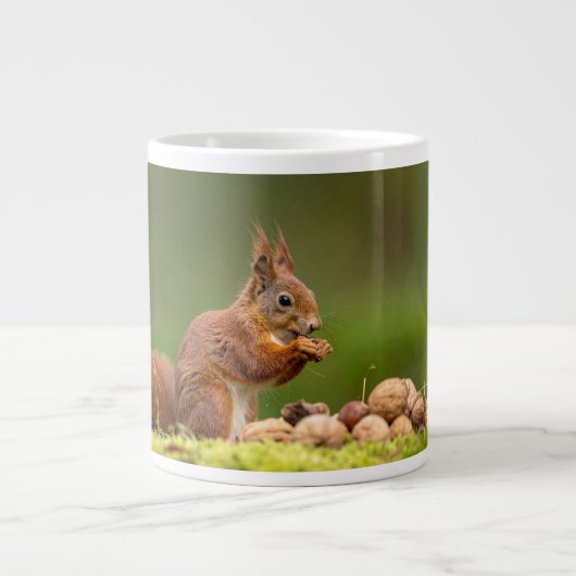 Eichhörnchen isst Nuss Jumbo-Tasse (Vorderseite)