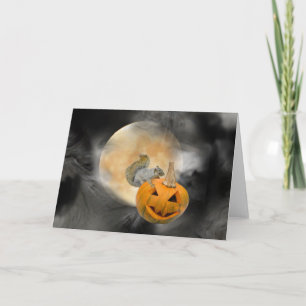 Eichhörnchen-Jack-o-Lantern-Mond Karte
