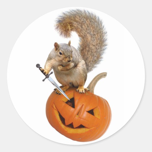 Eichhörnchen Jack-o-Lantern Runder Aufkleber (Vorderseite)