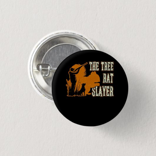 Eichhörnchen Jäger der Baumrat-Slayer Retro-Eichhö Button (Vorne & Hinten)
