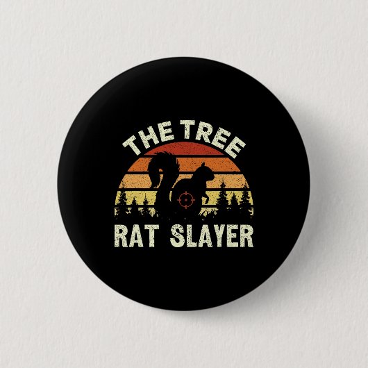 Eichhörnchen Jäger der Baumrat-Slayer Retro-Eichhö Button (Vorderseite)