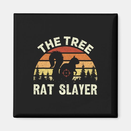 Eichhörnchen Jäger der Baumrat-Slayer Retro-Eichhö Magnet (Vorne)