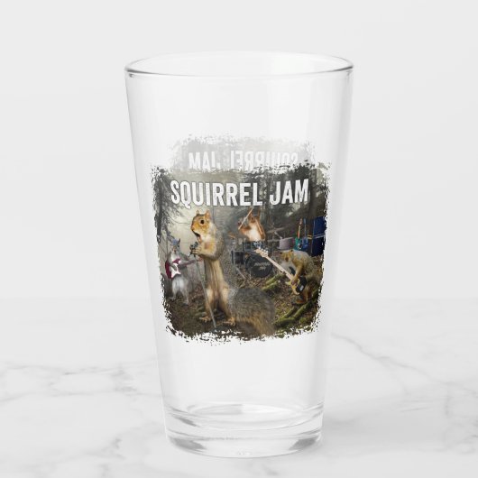 Eichhörnchen-Jam - lustige Rockband Glas (Rückseite)