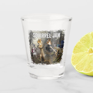 Eichhörnchen-Jam - lustige Rockband Schnapsglas