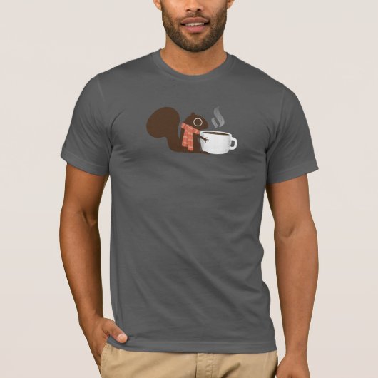 Eichhörnchen-Kaffee-Liebhaber mit gestreiftem T-Shirt (Vorderseite)