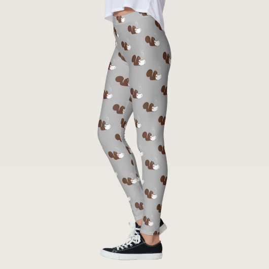 Eichhörnchen-Kaffee-Liebhaber-Muster Leggings (Links)