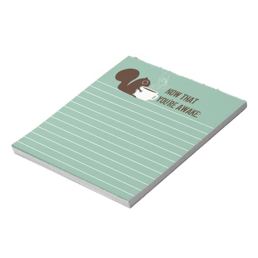 Eichhörnchen Kaffee Lover mit benutzerdefinierbare Notizblock (Rotiert)