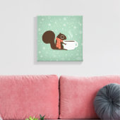 Eichhörnchen Kaffee Lover Woodland Winterurlaub Leinwanddruck (Insitu (Wohnzimmer))