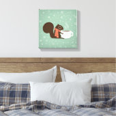Eichhörnchen Kaffee Lover Woodland Winterurlaub Leinwanddruck (Insitu (Schlafzimmer))
