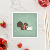 Eichhörnchen Kaffee Lover Woodland Winterurlaub Serviette (Beispiel)
