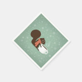 Eichhörnchen Kaffee Lover Woodland Winterurlaub Serviette (Ecke)