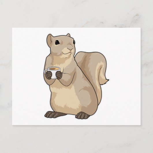 Eichhörnchen Kaffeetasse Postkarte (Vorderseite)