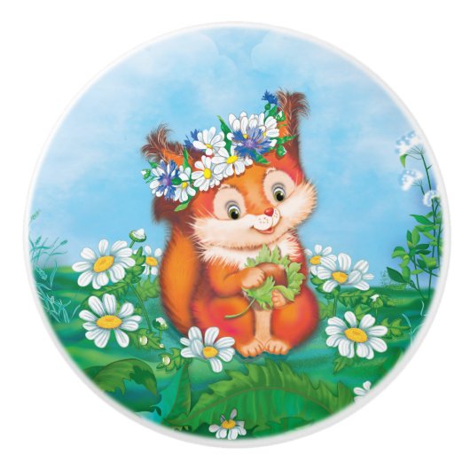 Eichhörnchen Keramikknauf (Vorderseite)