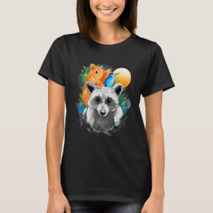 Eichhörnchen Kinder Sun Woodpecker Watercolor Rac T-Shirt
