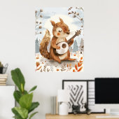 Eichhörnchen Kinderzimmer Banjo Kunst Poster (Heimbüro)
