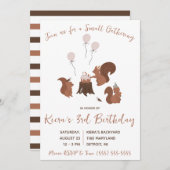 Eichhörnchen Kleine Ansammlung, Woodland Geburtsta Einladung (Vorne/Hinten)