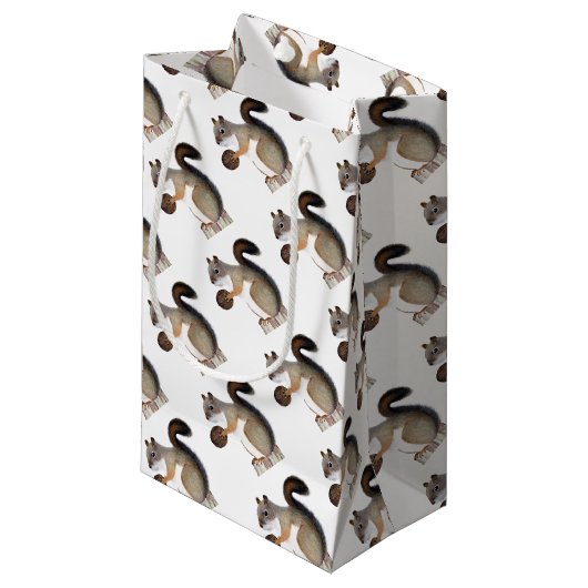 Eichhörnchen Kleine Geschenktüte (Vorderseite Schrägansicht)