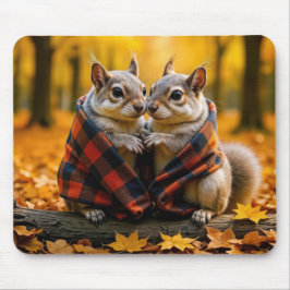 Eichhörnchen knurren unter einer Karierten Decke Mousepad