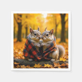 Eichhörnchen knurren unter einer Karierten Decke Serviette (Vorderseite)