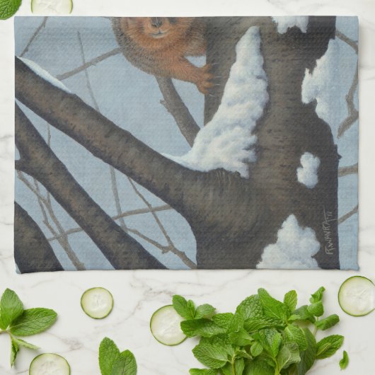 Eichhörnchen Küchentuch (Gefaltet)