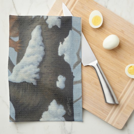 Eichhörnchen Küchentuch (Viertel Falte)