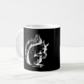 Eichhörnchen-Kunst in Schwarzweiß Kaffeetasse (Vorderseite Links)