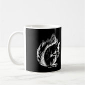 Eichhörnchen-Kunst in Schwarzweiß Kaffeetasse (Links)