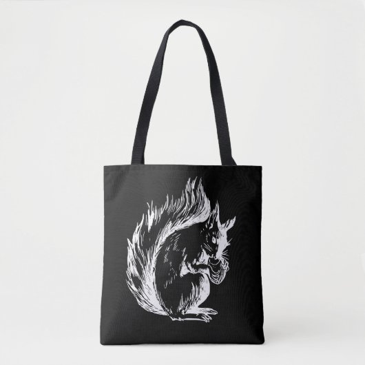 Eichhörnchen-Kunst in Schwarzweiß Tasche (Vorderseite)